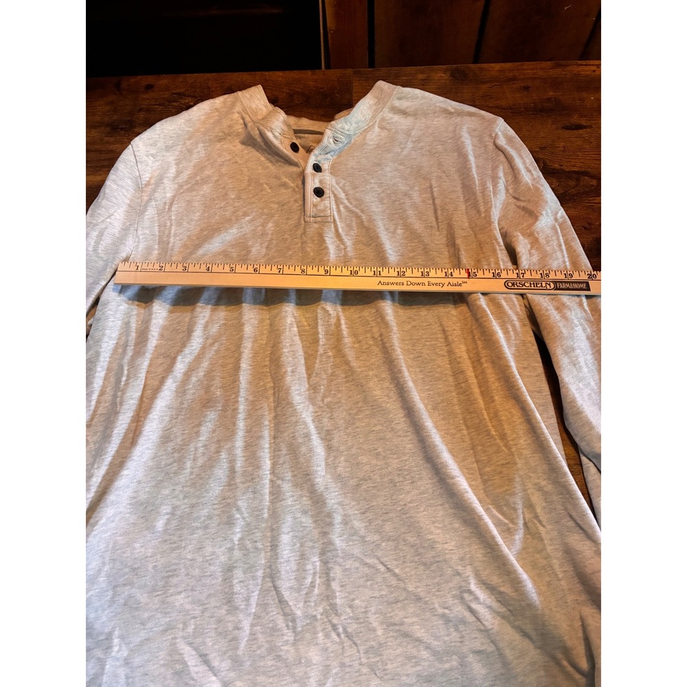 St Johns Bay Henley Shirt Mens Large Grey Excellent Long Sleeve Legacy Henley - Picture 4 of 5